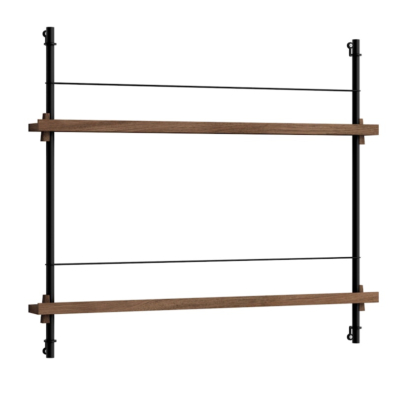 Magazine Hylly 73x85 cm, Savustettu Tammi/Musta