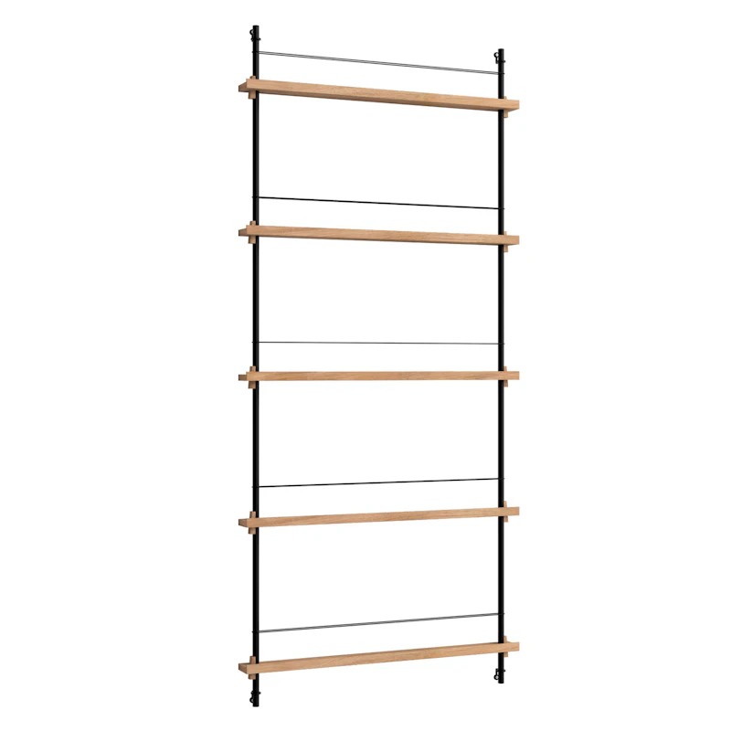 Magazine Hylly 85x188 cm, Oak/Musta