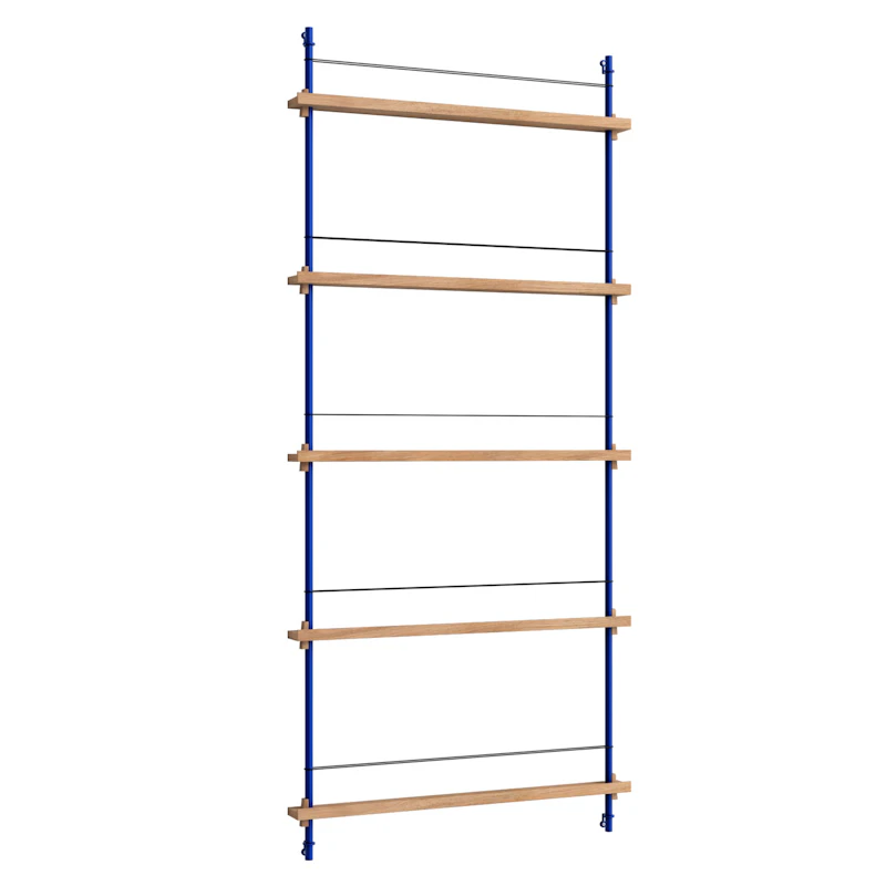 Magazine Hylly 85x188 cm, Tammi/Tummansininen