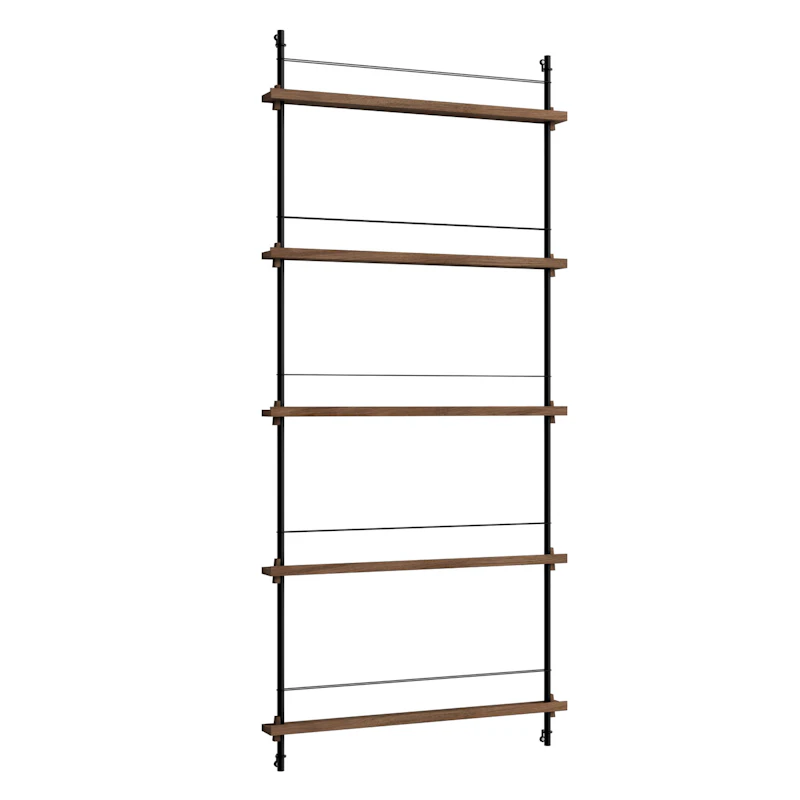 Magazine Hylly 85x188 cm, Savustettu Tammi/Musta