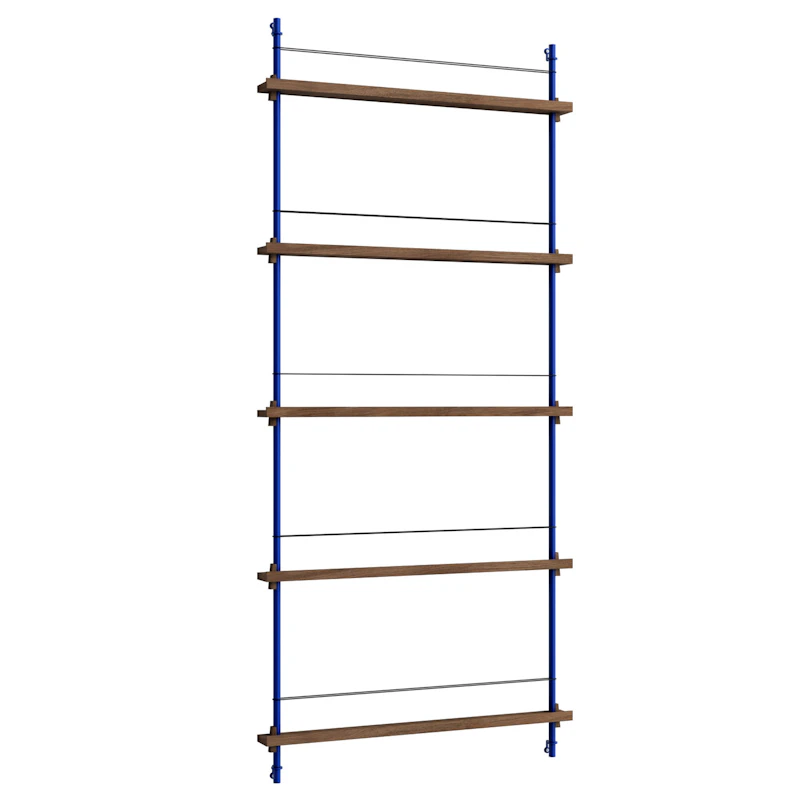 Magazine Hylly 85x188 cm, Savustettu Tammi/Tummansininen