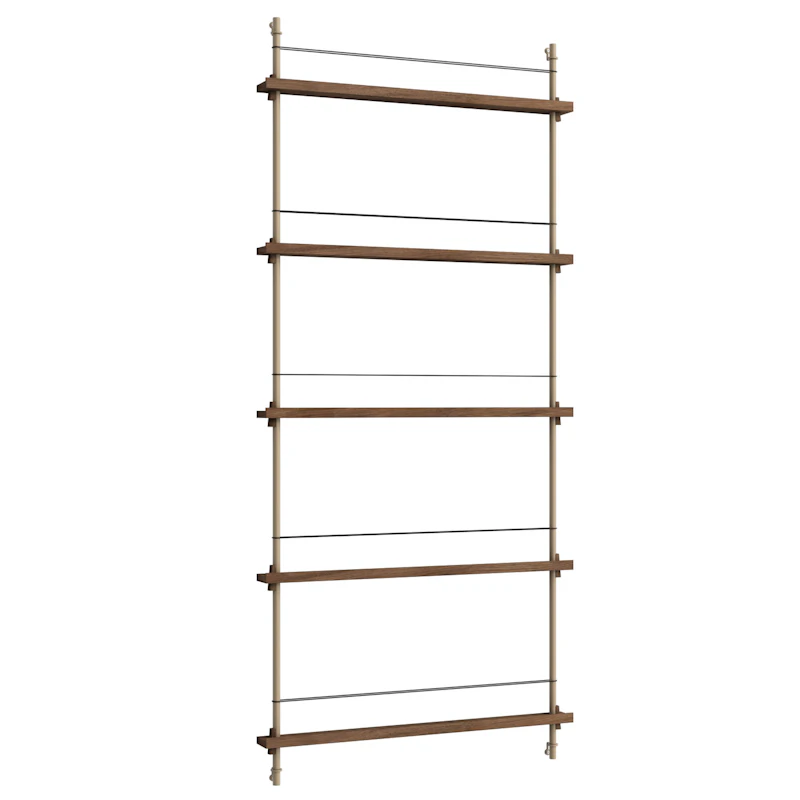 Magazine Hylly 85x188 cm, Savustettu Tammi/Warm Grey