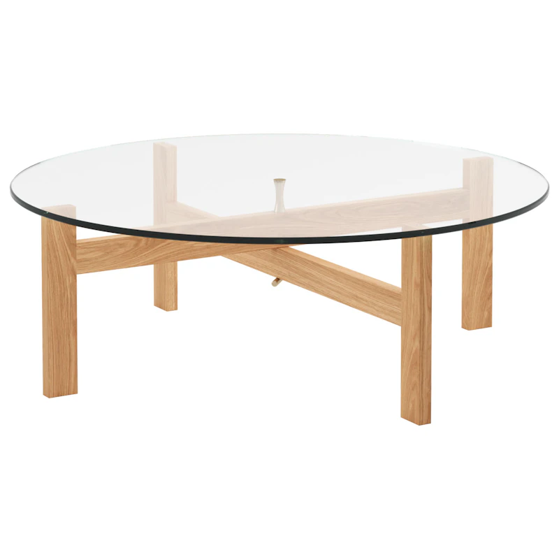 Round Sohvapöytä Tammi / Lasi, Ø88 cm