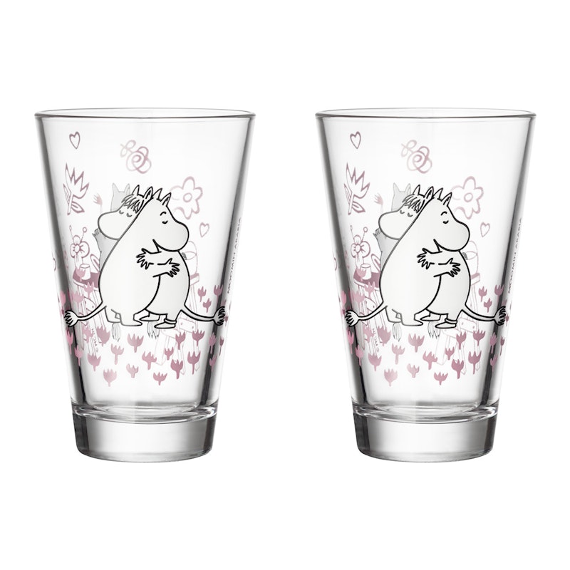 Moomin Juomalasi 2 kpl:n pakkaus Love 30