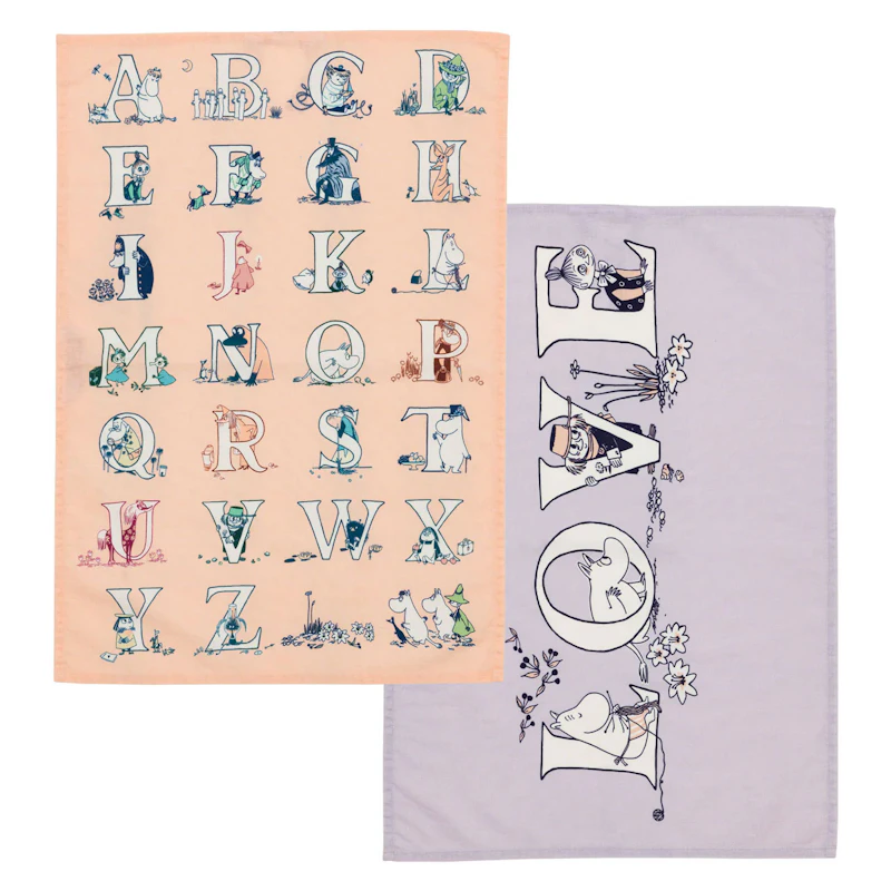Moomin Keittiöpyyhe Aakkoset 50x70 cm