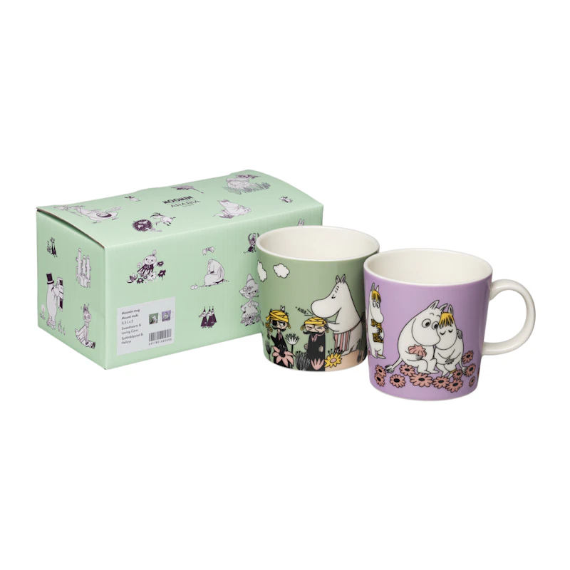 Moomin Muki 30 cl Loving Care & Sweethearts 2 kpl:n pakkaus