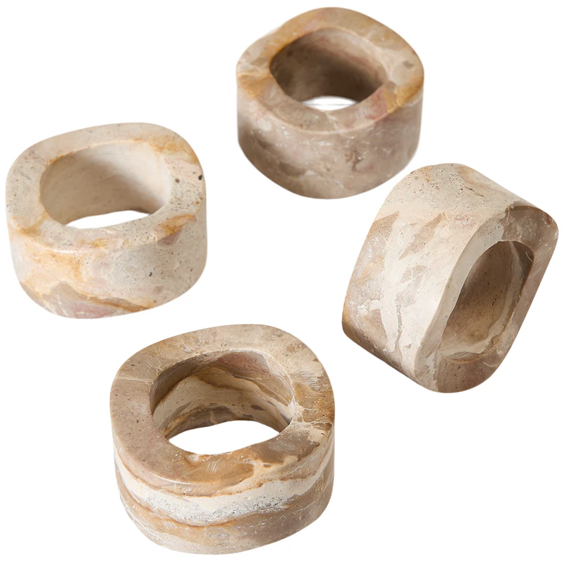 Vita Lautasliinarenkaat 4 kpl:n pakkaus, Seashell