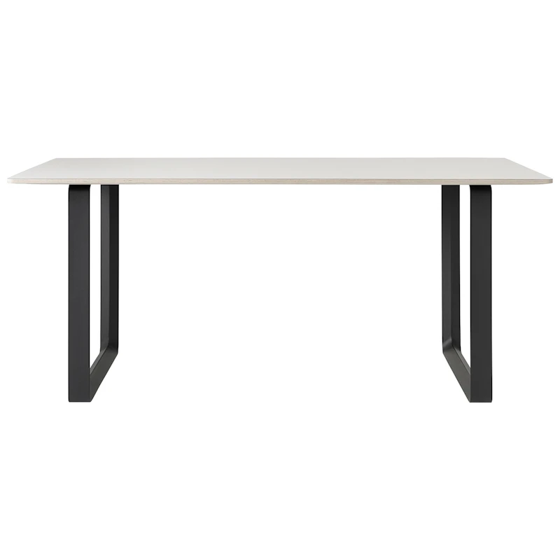 70/70 Pöytä 90x225 cm, Linoleumi Harmaa / Musta