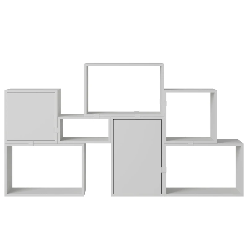Stacked Configuration 6 Kirjahylly, Harmaa