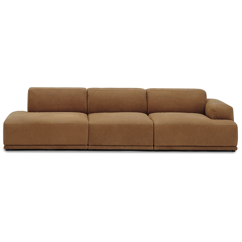 Connect Soft Modular 3-seater Sofa With Open Left Side, Grace Leather Cognac