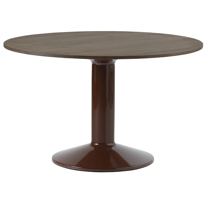 Midst Ruokapöytä Ø120 cm, Tummaöljytty Tammi / Tummanpunainen