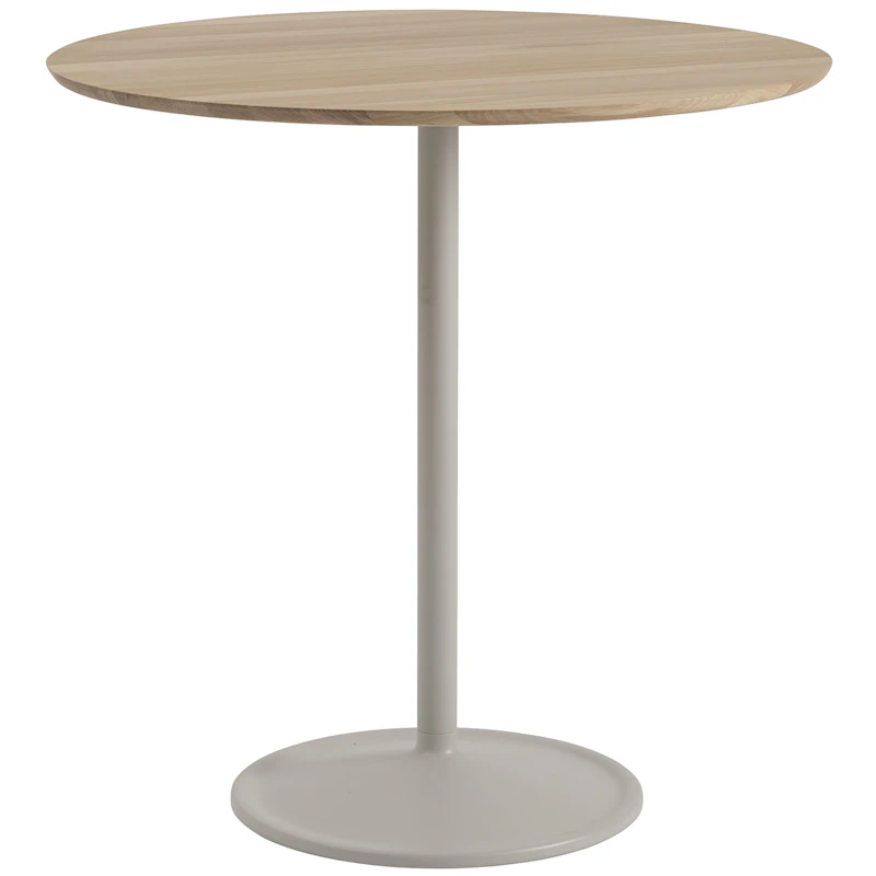 Soft Baaripöytä Ø95x95 cm, Massiivitammi / Harmaa