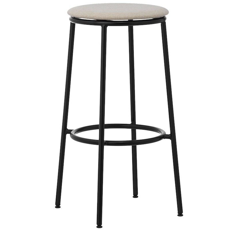 Circa Barstool 65 cm Black Steel Baarijakkara, Vaahtomuovi Valkoinen