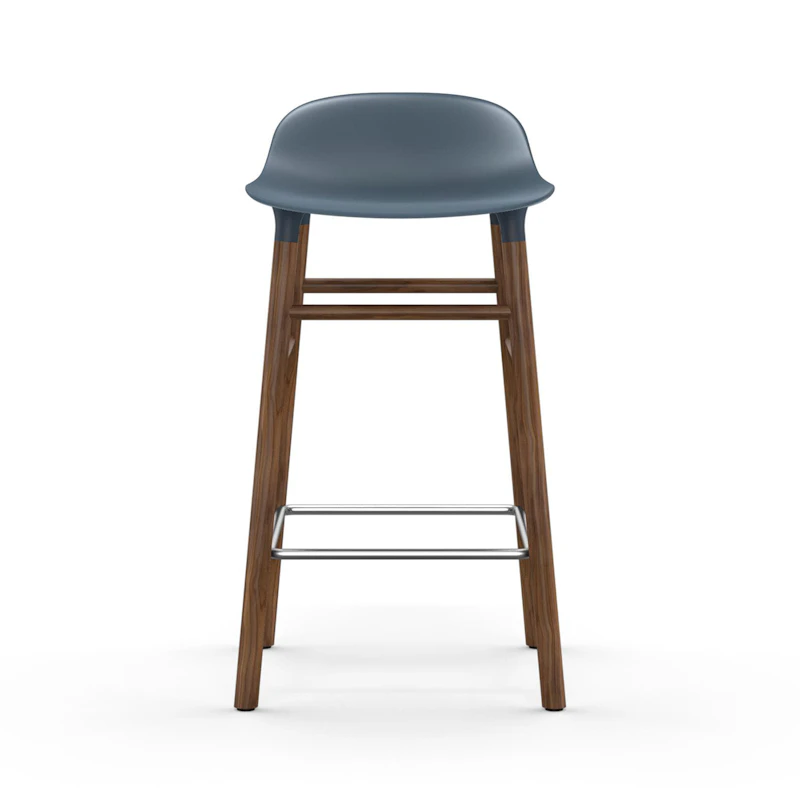 Form Baarituoli 65cm, Sininen/Saksanpähkinä
