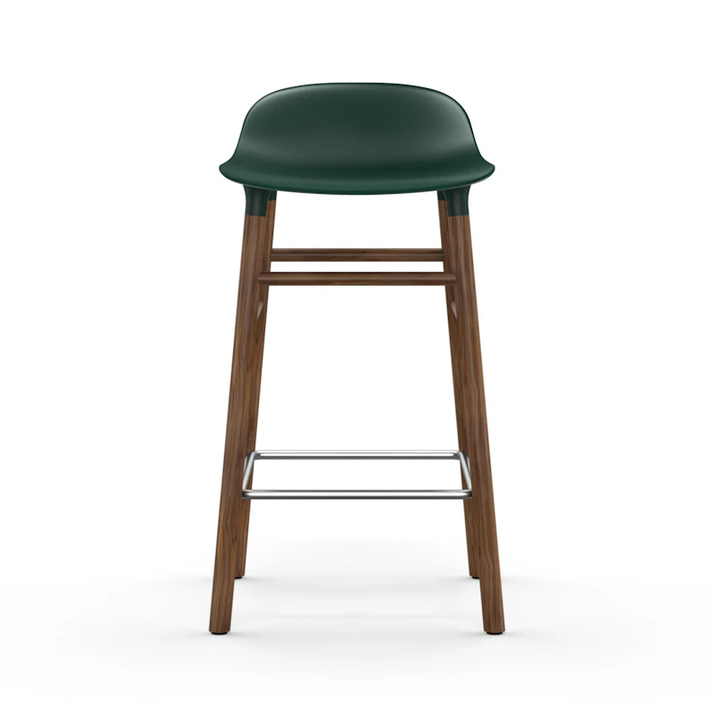 Form Baarituoli 65cm, Vihreä/Saksanpähkinä