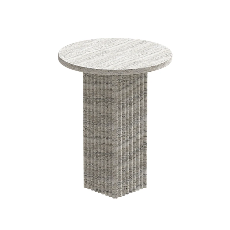 Soho Side Table, Silver Travertine