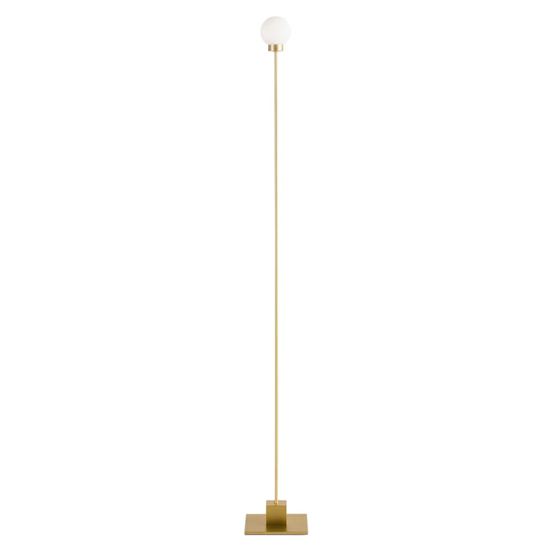 Snowball Floor Lamp, Brass