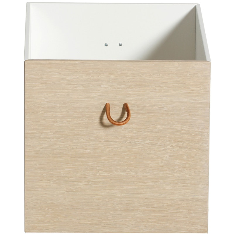 Wood Boxes 2pcs, White/Oak