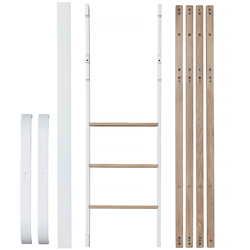 Wood Mini+ Basic To Low Loft Bed, White/Oak