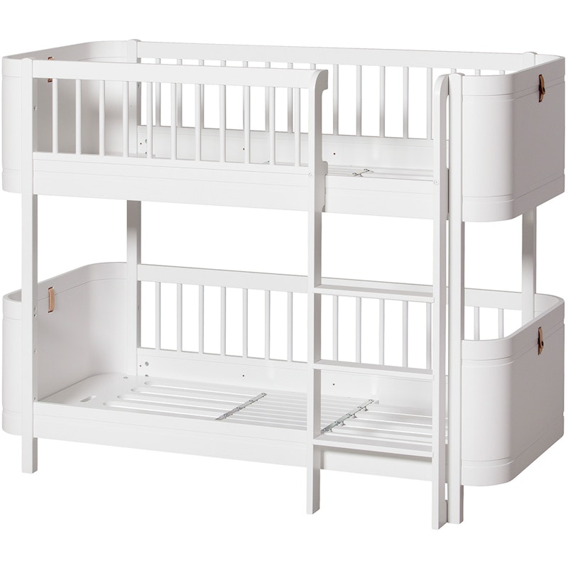 Wood Mini+ Low Bunk Bed, 68x162cm, White