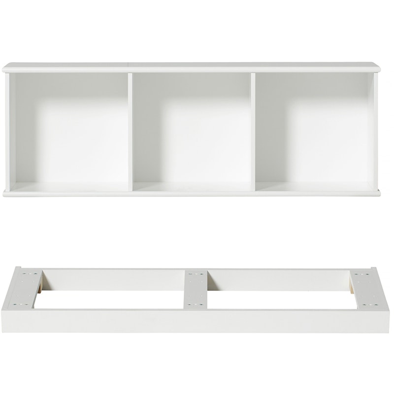 Wood Hyllenhet 3x1 Horizontal W. Base, White