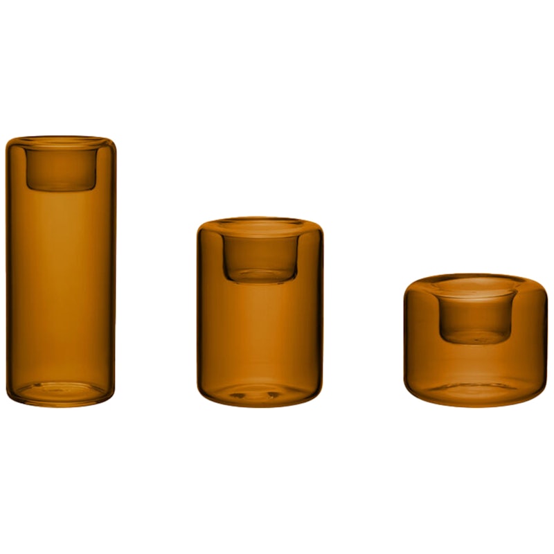 Happy Kynttilänjalka 3 Kappaletta, Amber