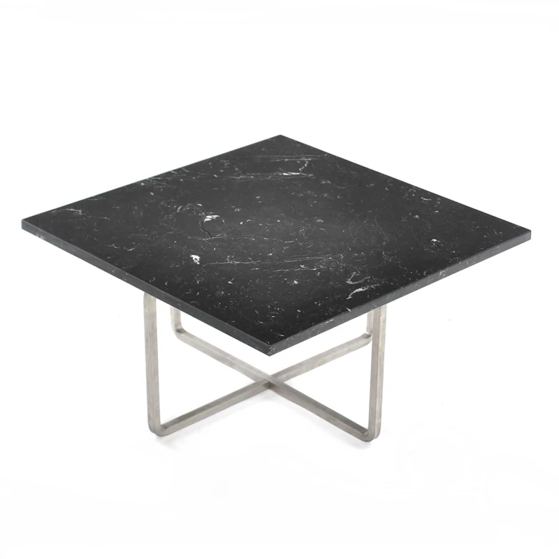 Ninety Sohvapöytä 60x60x30 cm, Marquina/Teräs