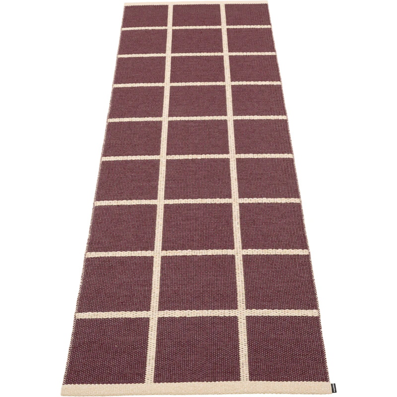 Criss Muovimatto Burgundy / Cream, 70x225 cm
