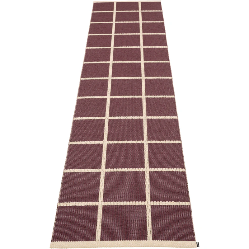 Criss Muovimatto Burgundy / Cream, 70x300 cm