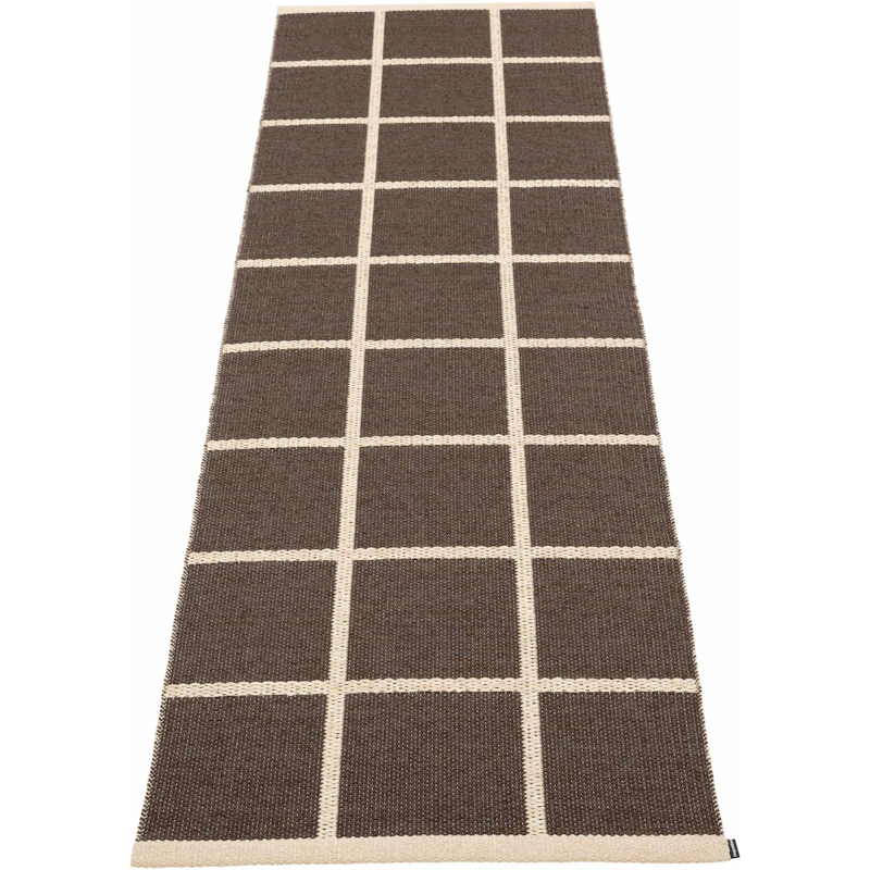 Criss Muovimatto Dark Brown / Cream, 70x225 cm