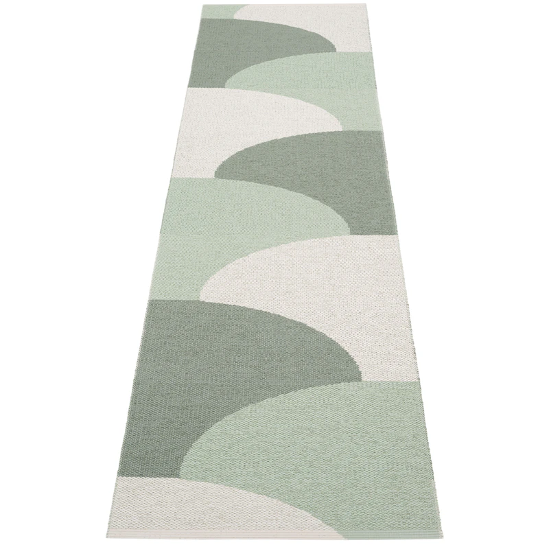 Hill Matto 70x270 cm, Army / Misty Mint / Fossil Grey