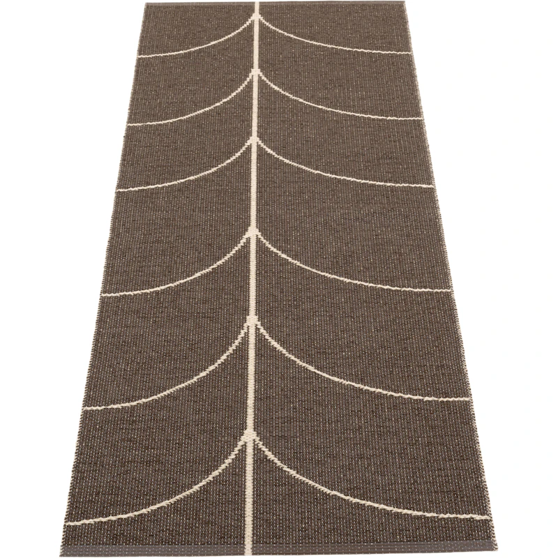 Leif Muovimatto Dark Brown / Cream, 70x180 cm
