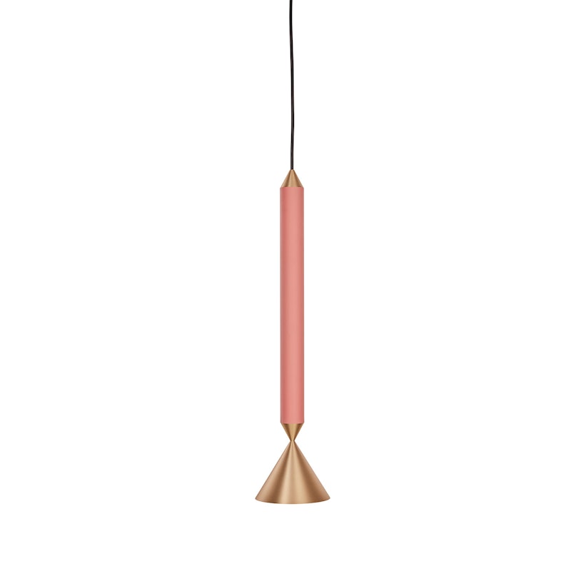 Apollo 39 Riippuvalaisin, Coral Pink / Brushed Brass