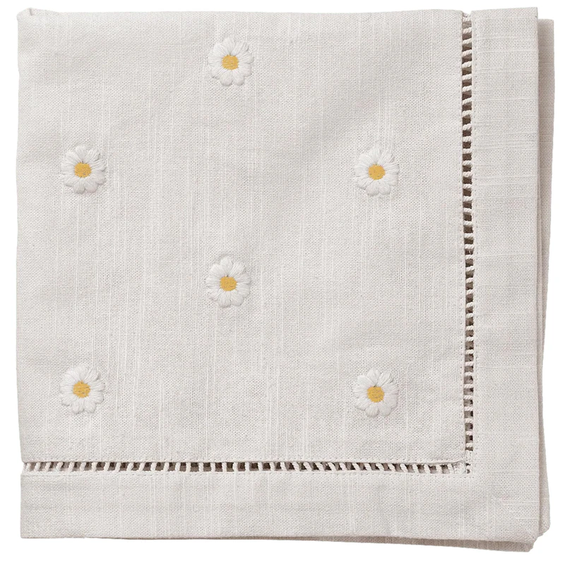 Daisy Puuvillalautasliina 45x45 cm, Valkoinen