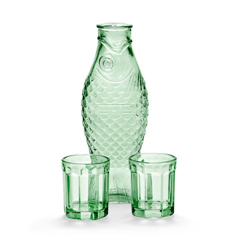 Fish & Fish Carafe With Tumbler, Green