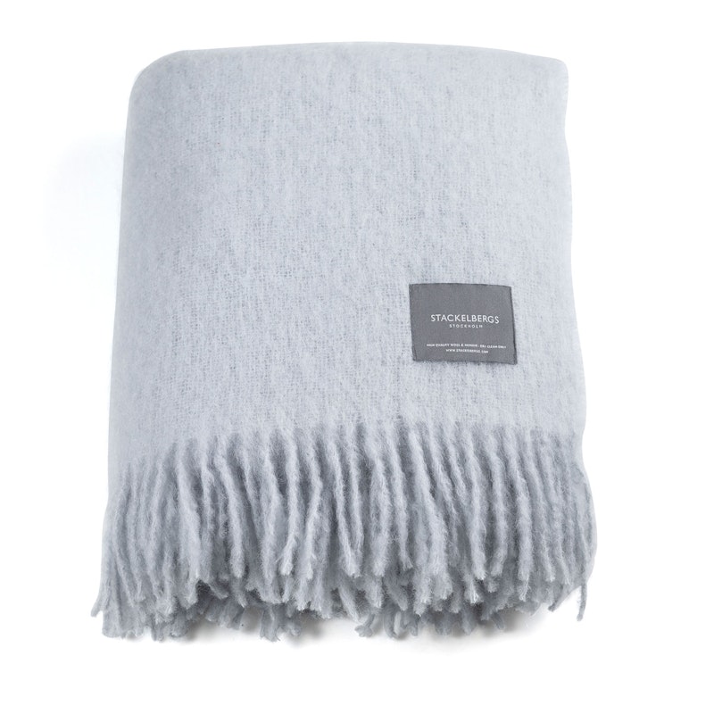 Mohair Viltti Rullattu Hapsu 130x170 cm, Sky Blue