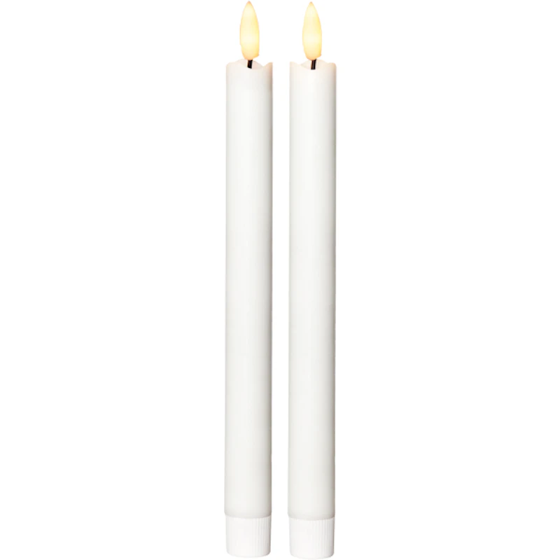 Flamme LED Antiikkikynttilä Valkoinen 2-pakkaus, 25 cm