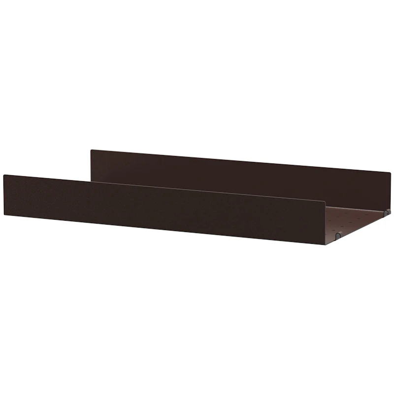 String Hylly Korkealla Reunalla Metalli 30x58 cm, Tummanruskea
