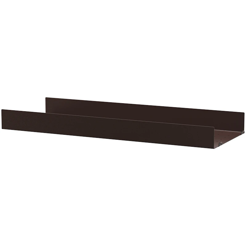 String Hylly Korkealla Reunalla Metalli 30x78 cm, Tummanruskea