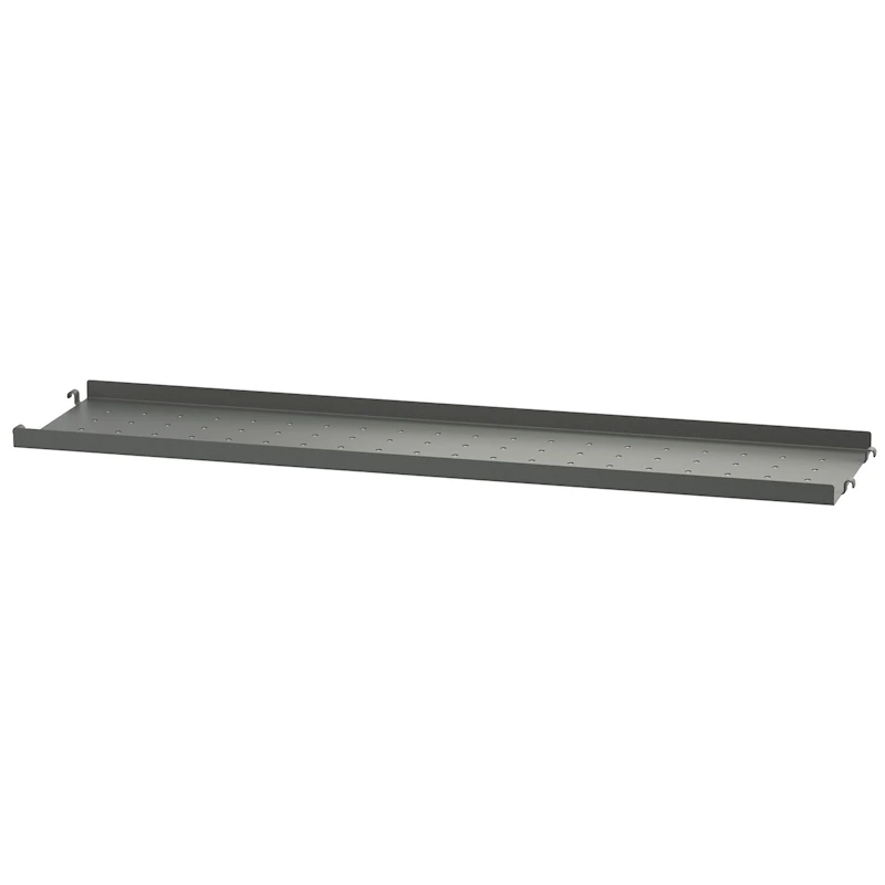 String Shelf With Low Edge Metal Hylly Matalalla Reunalla Metalli 78x20 cm, Tummanharmaa