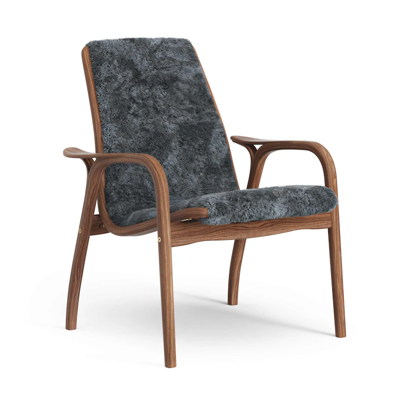 Laminett Nojatuoli Lampaannahka, Lakattu Pähkinäpuu / Charcoal