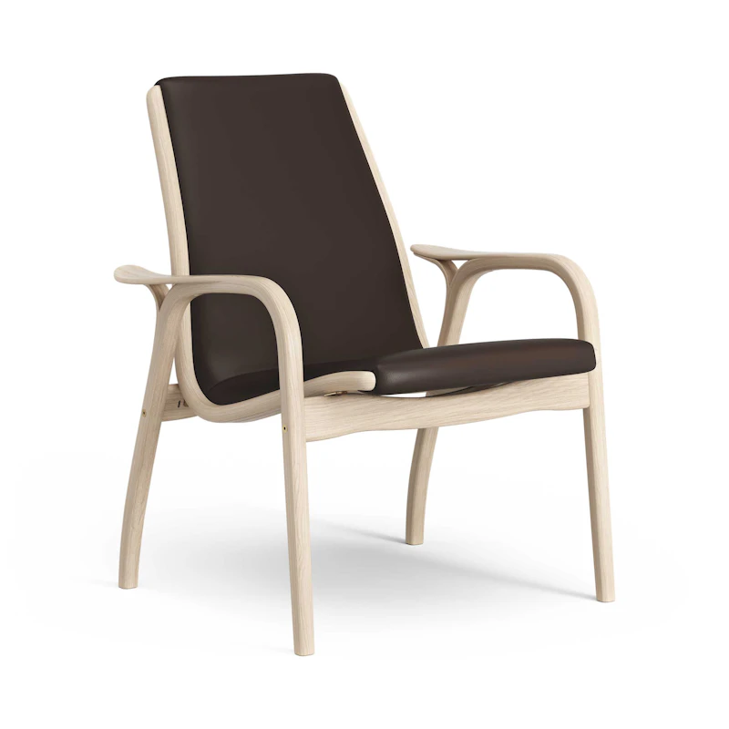 Laminett Nojatuoli Nahka, Valkopigmentoitu Lakattu tammi / Tummanruskea