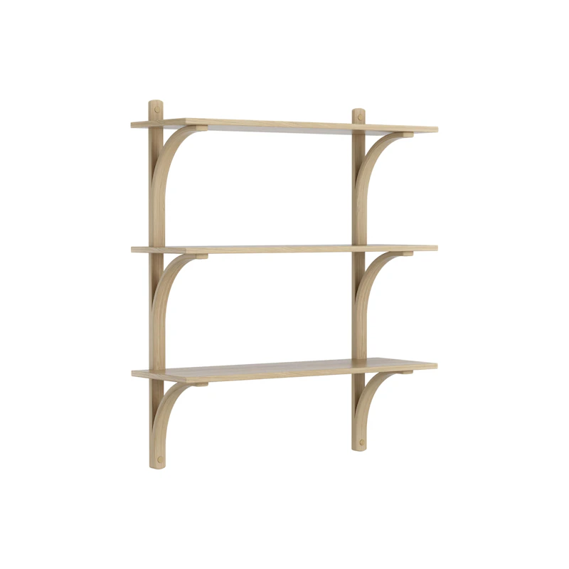 Levi Seinähylly 90 cm Medium, Messinginvärinen / Naturlack Oak