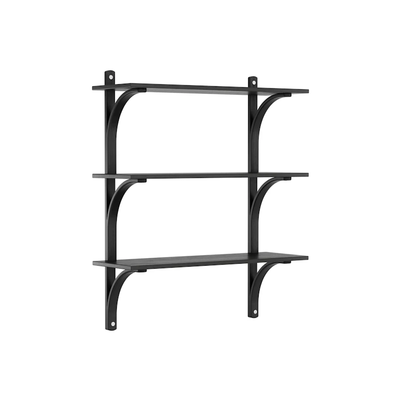 Levi Seinähylly 90 cm Medium, Alumiini / Black Stained Saarninvärinen