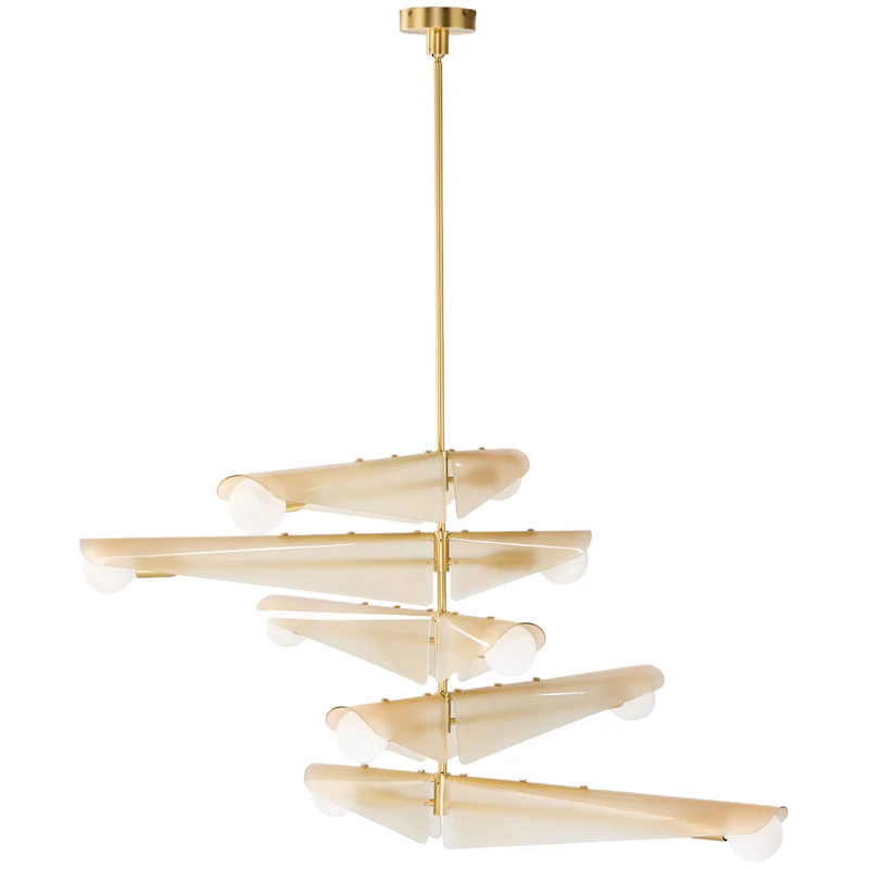Sycamore 5 Ceiling Lamp, Brass / Dusk Pink