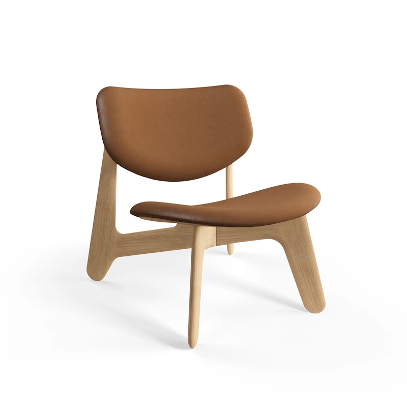 Slab Nojatuoli, Luonnollinen / Leather Cognac