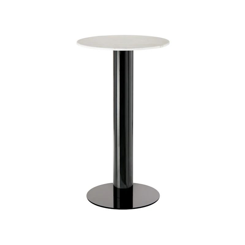 Tube Baaripöytä Ø60 cm, Musta / Valkoinen