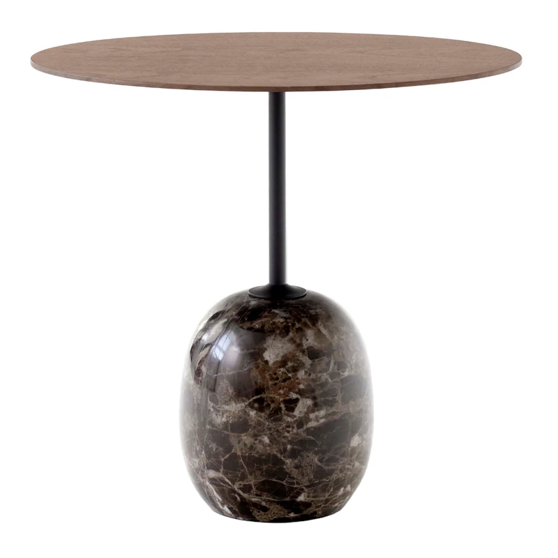 Lato LN9 Pöytä Soikea, Lakattu Saksanpähkinä / Emparador Marble