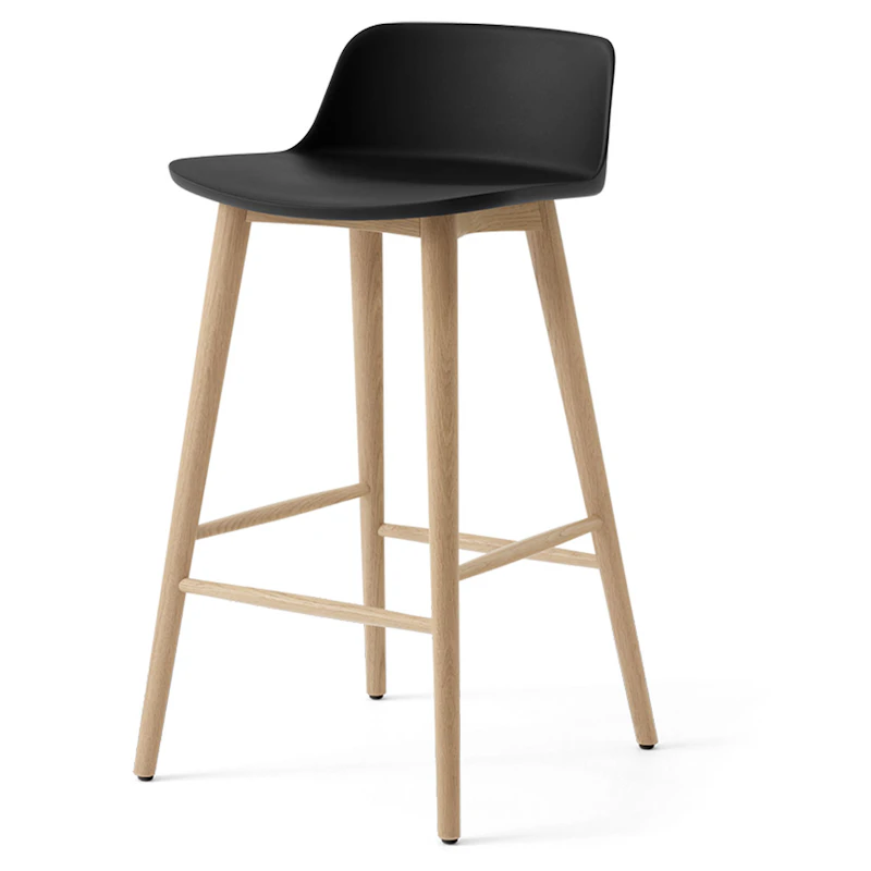 Rely HW118 Low Backrest 65 cm, Lacquered Oak / Black