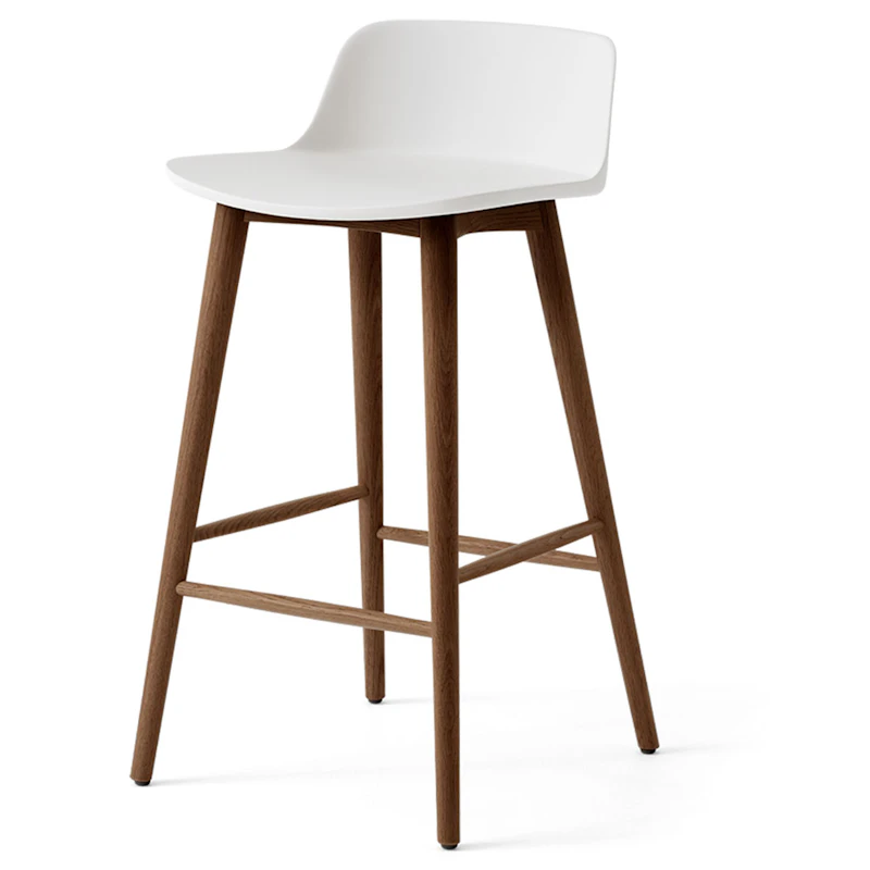Rely HW118 Low Backrest 65 cm, Lacquered Walnut / White